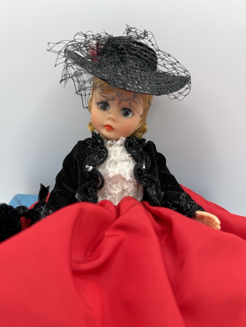 Madame Alexander Portraitettes 1114 Lily Doll Vintage Box Tag Red Dress